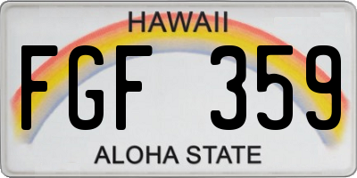 HI license plate FGF359