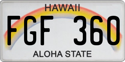 HI license plate FGF360