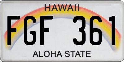 HI license plate FGF361