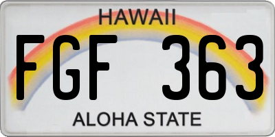 HI license plate FGF363