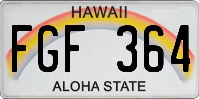 HI license plate FGF364
