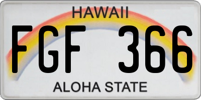HI license plate FGF366