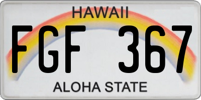 HI license plate FGF367
