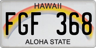 HI license plate FGF368