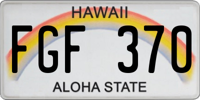 HI license plate FGF370