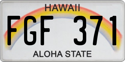 HI license plate FGF371