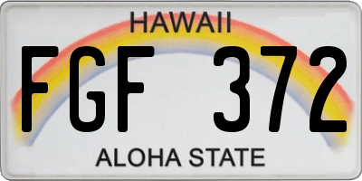 HI license plate FGF372
