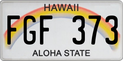 HI license plate FGF373