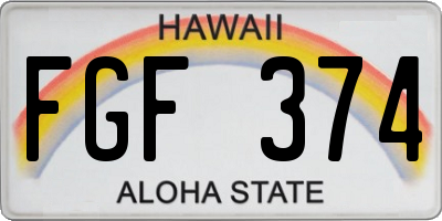 HI license plate FGF374