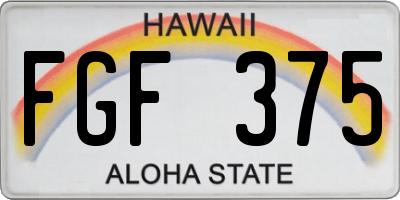 HI license plate FGF375