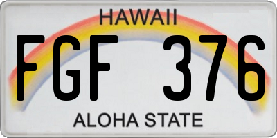 HI license plate FGF376
