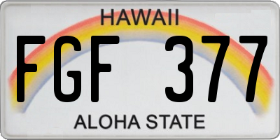 HI license plate FGF377