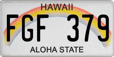 HI license plate FGF379