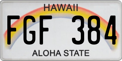 HI license plate FGF384