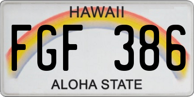 HI license plate FGF386