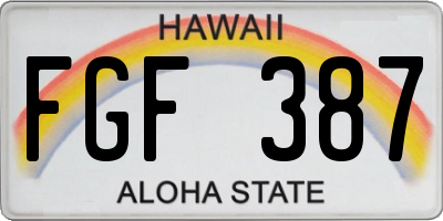 HI license plate FGF387