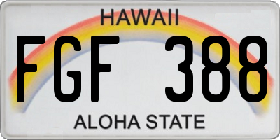HI license plate FGF388