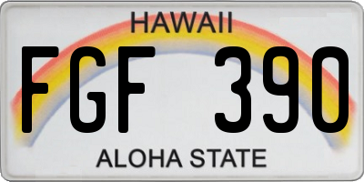 HI license plate FGF390