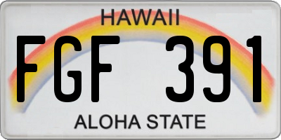 HI license plate FGF391
