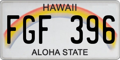 HI license plate FGF396