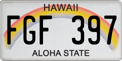 HI license plate FGF397