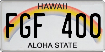 HI license plate FGF400