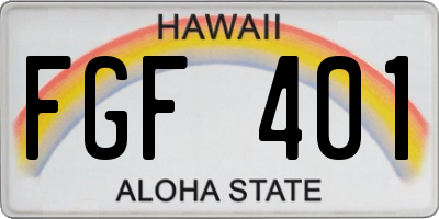HI license plate FGF401