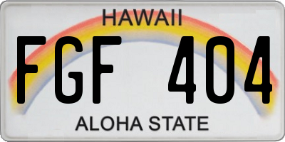 HI license plate FGF404
