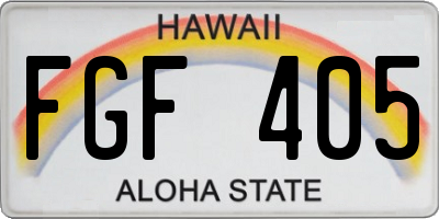 HI license plate FGF405