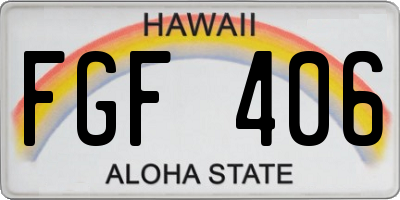 HI license plate FGF406