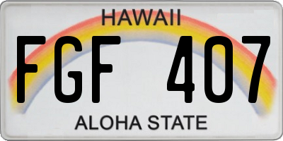 HI license plate FGF407
