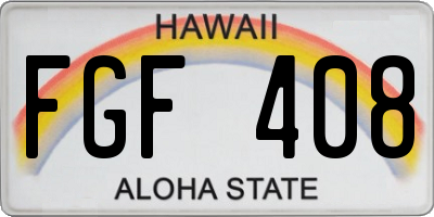 HI license plate FGF408