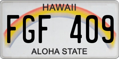 HI license plate FGF409