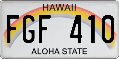 HI license plate FGF410