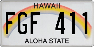 HI license plate FGF411
