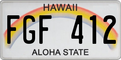 HI license plate FGF412