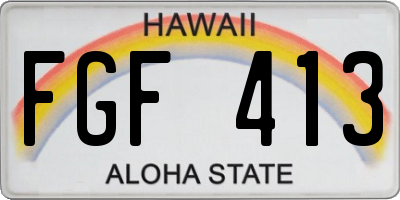HI license plate FGF413