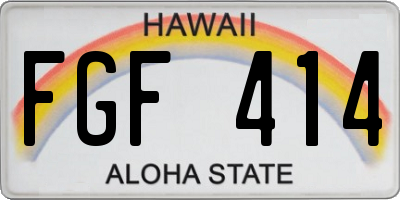 HI license plate FGF414