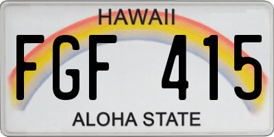 HI license plate FGF415