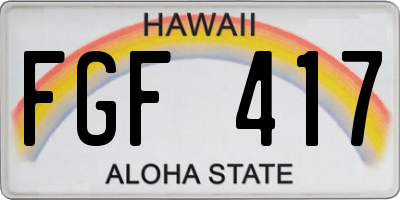 HI license plate FGF417