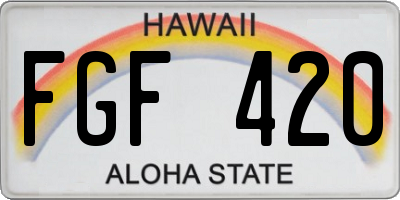 HI license plate FGF420