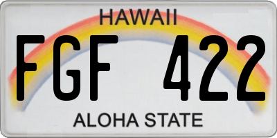 HI license plate FGF422