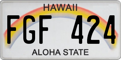 HI license plate FGF424