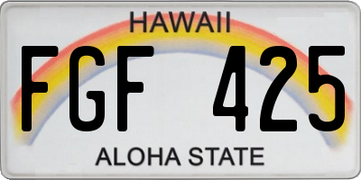HI license plate FGF425