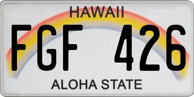 HI license plate FGF426