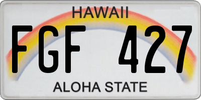 HI license plate FGF427