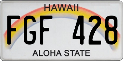 HI license plate FGF428