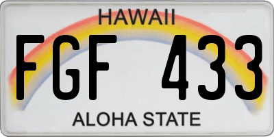 HI license plate FGF433