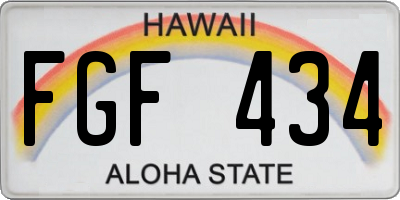 HI license plate FGF434