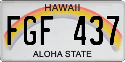 HI license plate FGF437